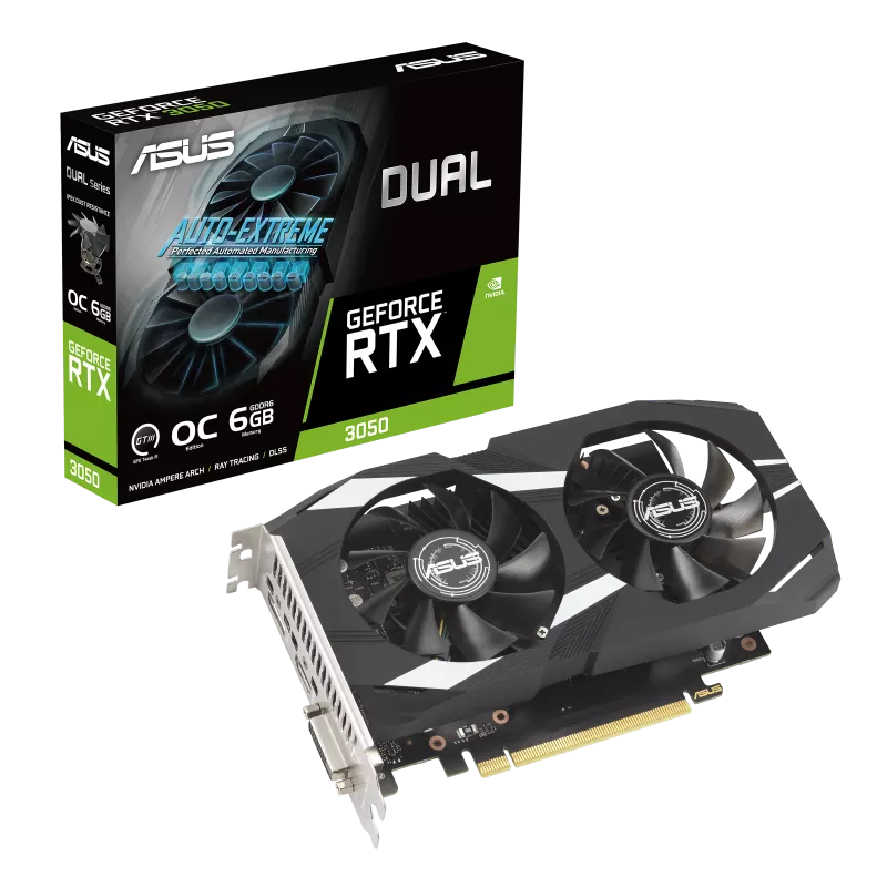 جعبه کارت گرافیک ASUS Dual RTX 3050 OC Edition 6GB